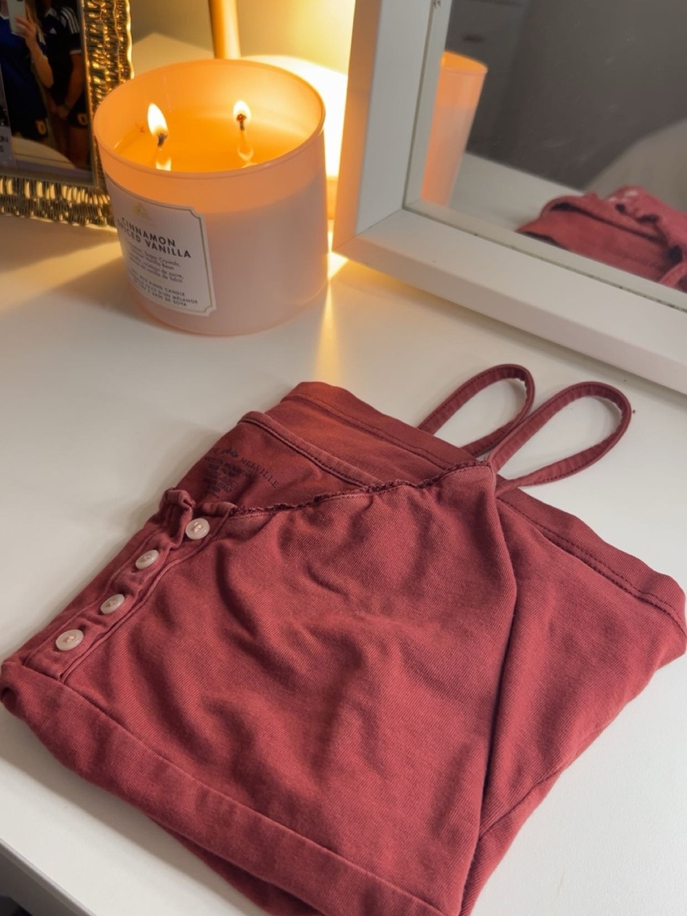 Brandy Melville Rust Red Button-Front Tank